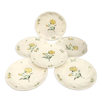 Lot de 6 assiettes plates modèle embrun estampillées Salins France