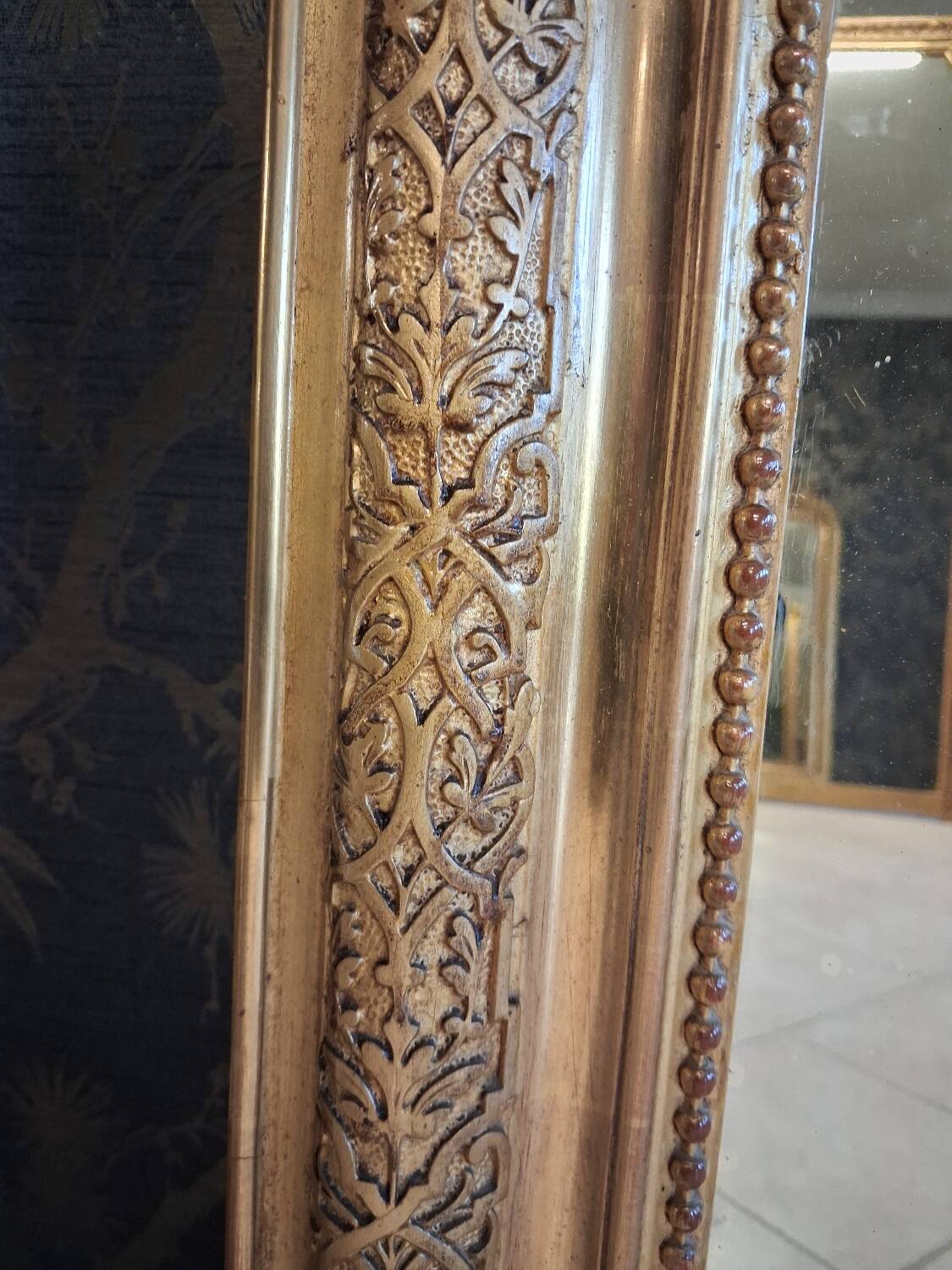 19th century mirror with angels 160 x 86