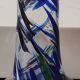 Designer Ball Vase in blown art glass, Murano style. Multi-colored speckles/smoke swirls. Dim 26 x 13 cm