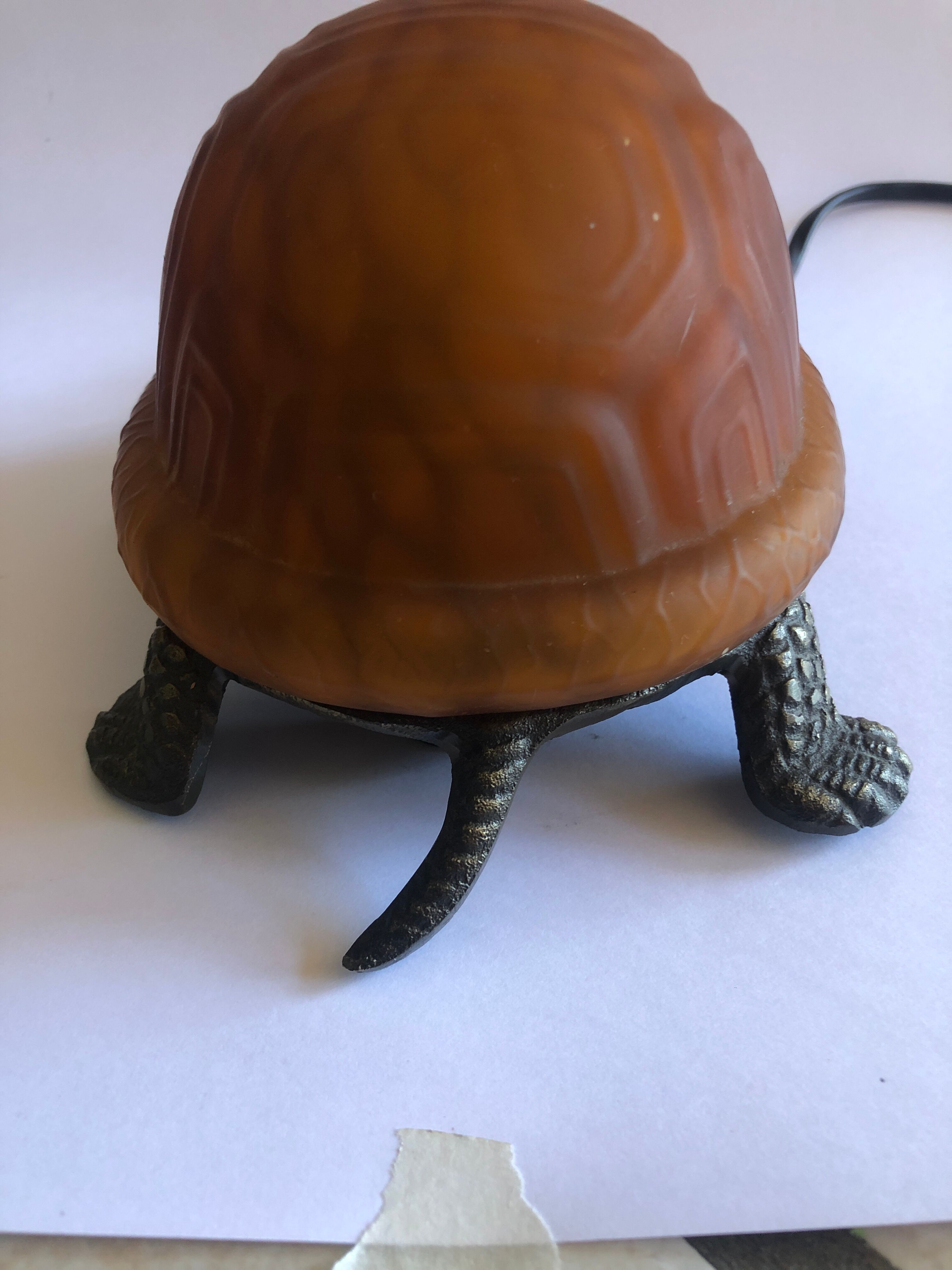 Amber turtle lamp