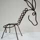 Sculptural zoomorphic gardener donkey metal patina rust vintage 50 60s