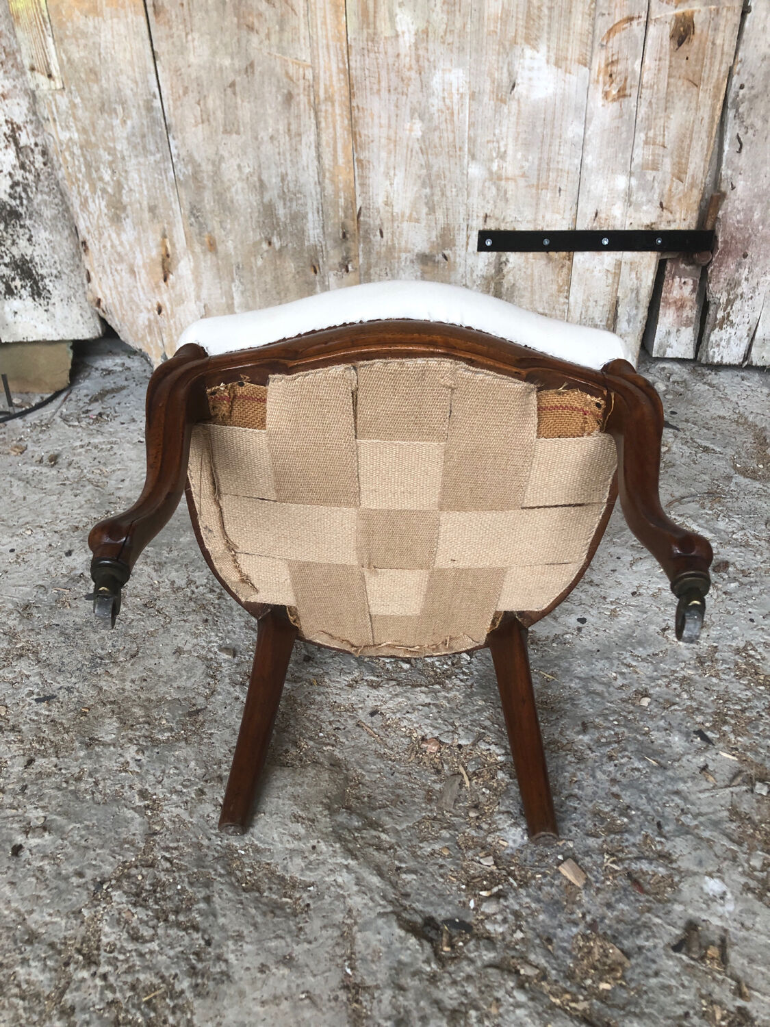 Louis XV style chair in cherry wood and fabric