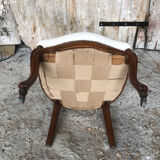 Louis XV style chair in cherry wood and fabric