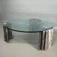 Table basse italienne en marbre et verre
