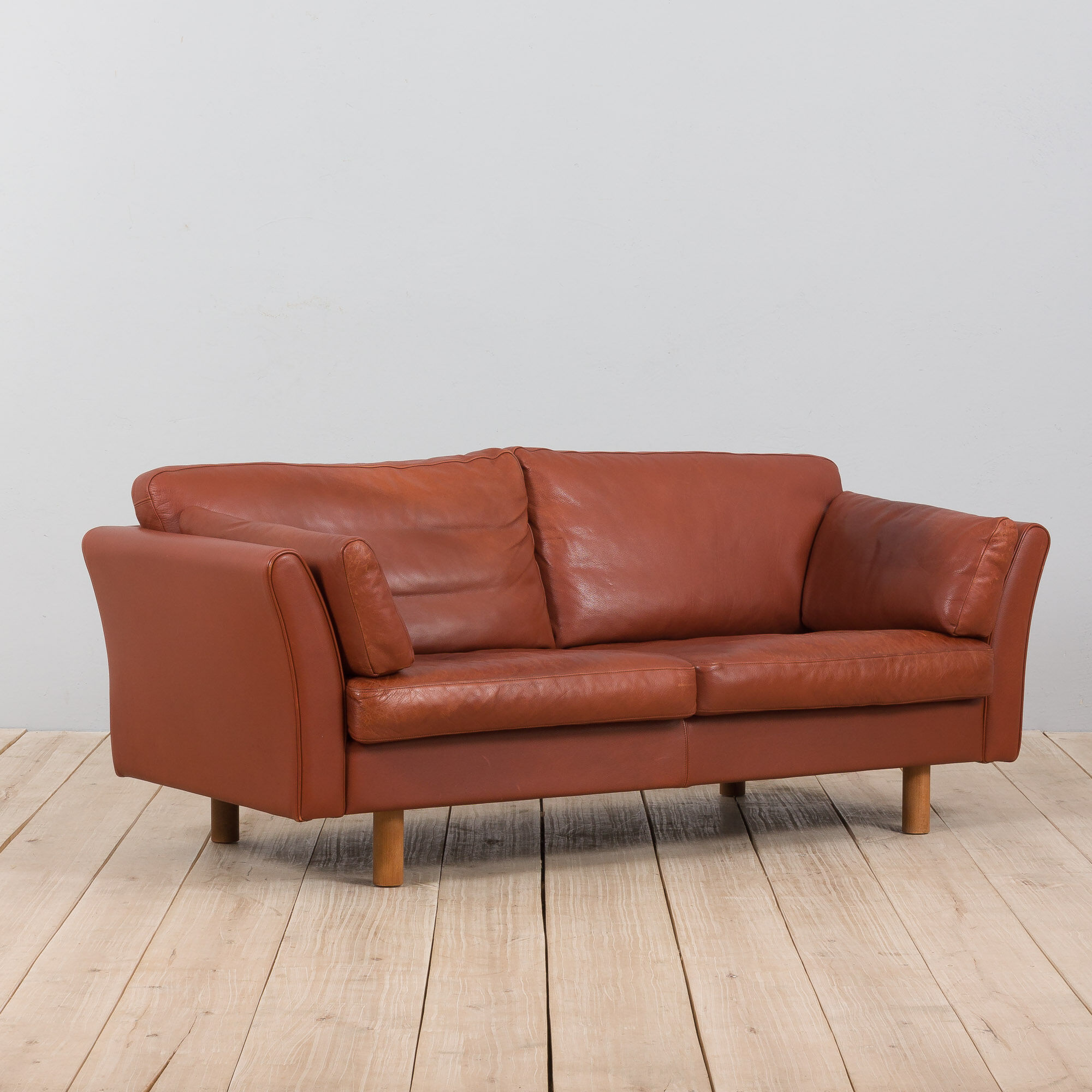 Brown aniline leather sofa, 1970/80s