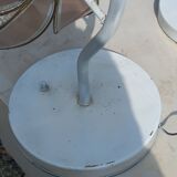 Pair of 70s floor lamps in lacquered metal flowers in glass and gilded metal