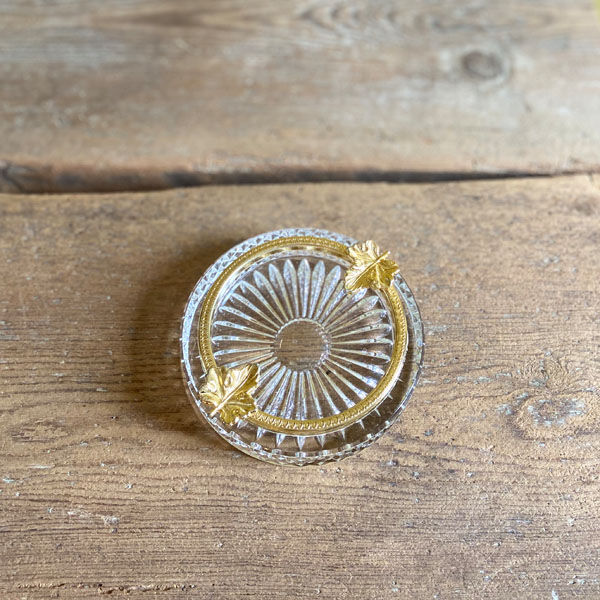 Crystal ashtray and golden mount