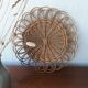 Mirror vintage wicker rattan shape flower 1960 Diameter 37cm