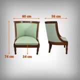 Mahogany Gondola Armchair, Empire Style – 19th Century