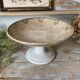 Patinated ironware compote dish, antique fruit bowl.