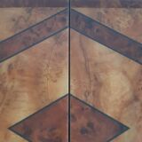 Table basse bar en loupe d'orme 1970