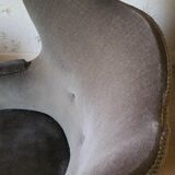 Pair of sculptural Bergère barrel armchairs