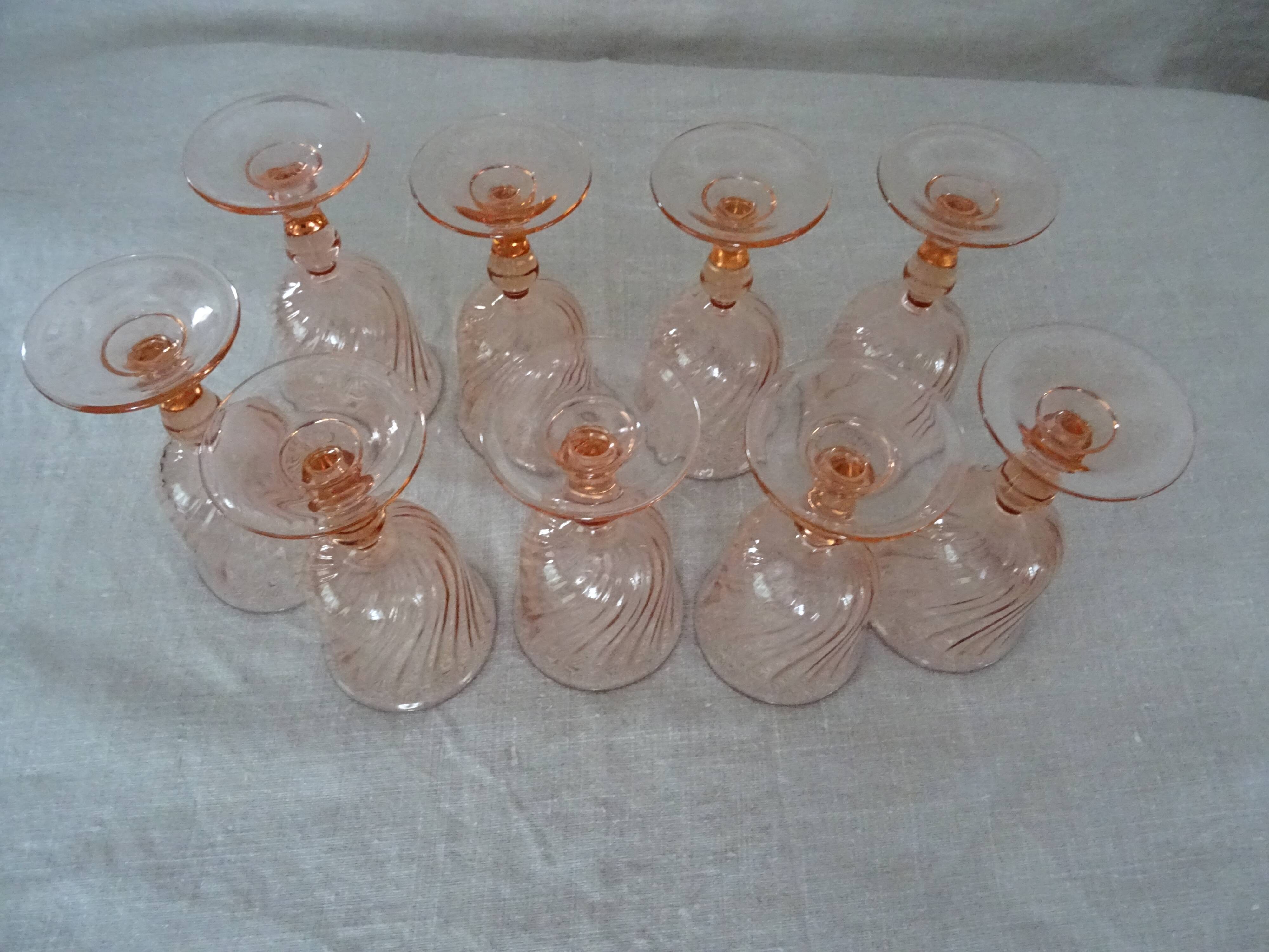 9 glasses Rosaline twist pink aroroc luminarc