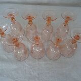 9 glasses Rosaline twist pink aroroc luminarc