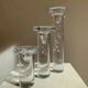 Set of three "Cool" glass candlesticks by Kosta Boda, Sweden, 1999