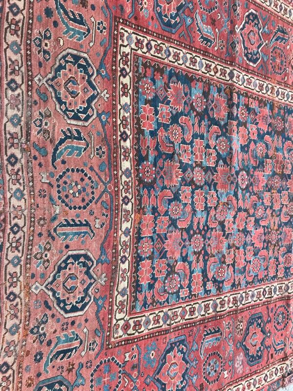 Tapis ancien Beshir afghan fait main 197x396 cm