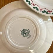 3 vintage Art Deco soup plates by Hamage & Moulin des Loups