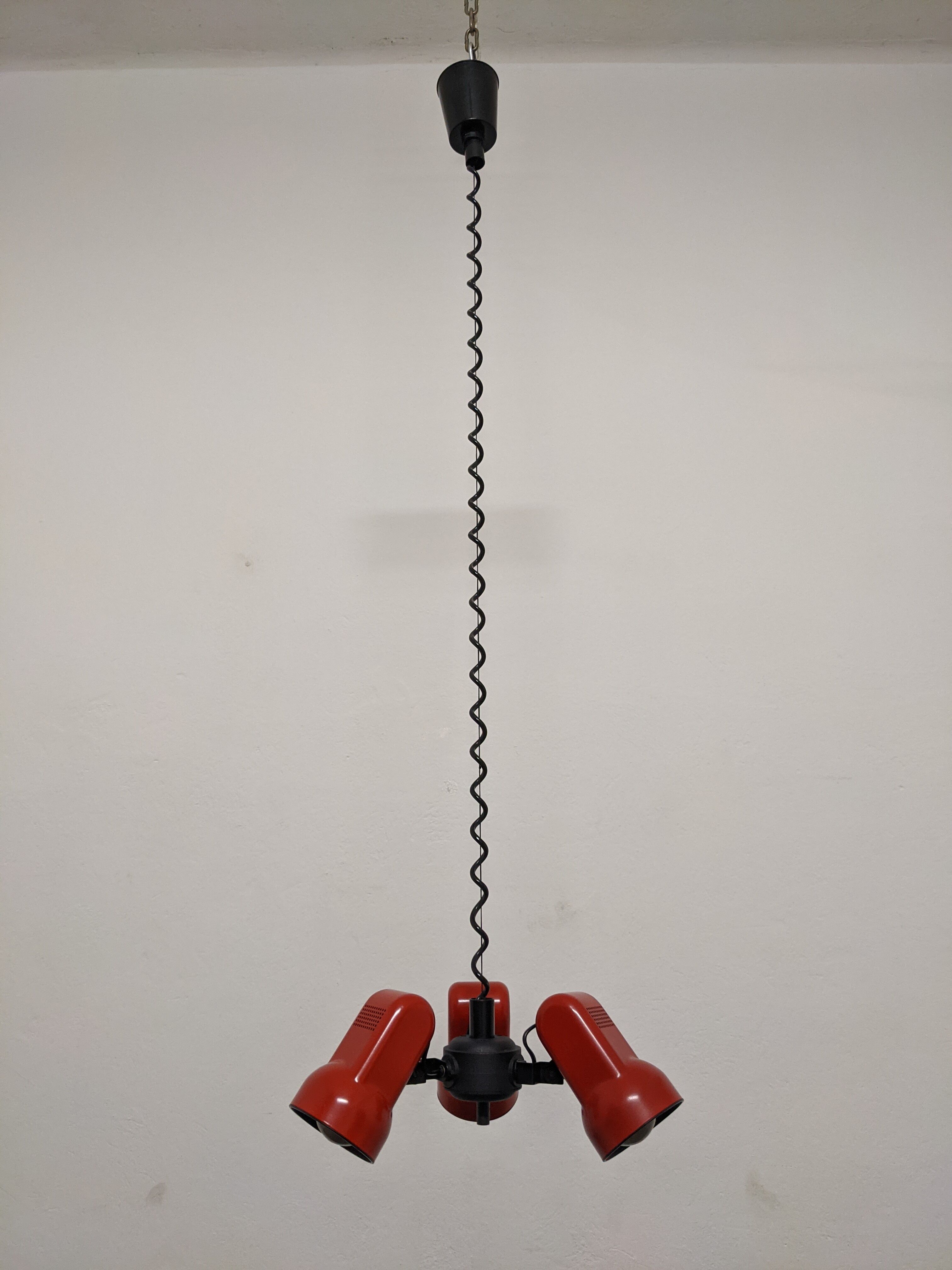Chandelier with 3 spots of the 70s /80s of vrieland design