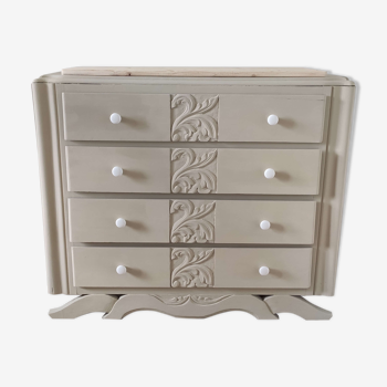 Art Deco chest of drawers foot mustache