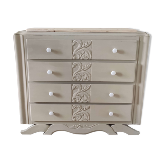 Art Deco chest of drawers foot mustache
