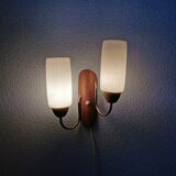 Teak wall lamp for the 70s