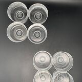 Verres à pied en verre transparent Vintage Art déco