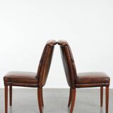 Ensemble confortable de 2 chaises de salle à manger en cuir de mouton avec du caractère.