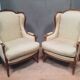 Pair of wingback armchairs in Louis XVI style