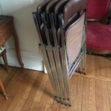 Chrome metal chairs and skaï from the 70s