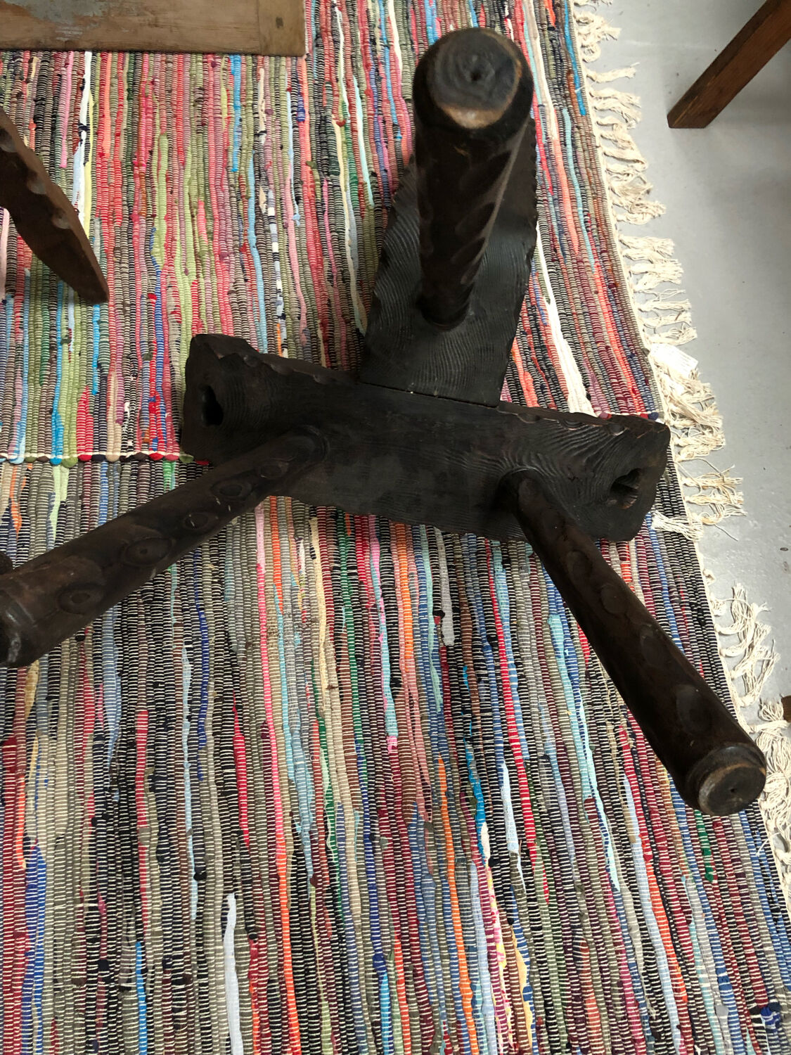 Brutalized tripod chairs