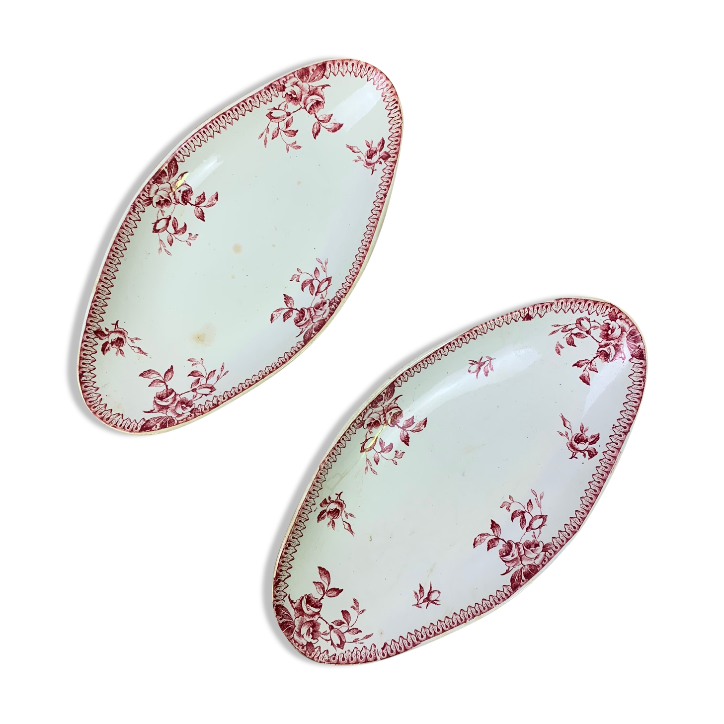 Lot of 2 dishes from Gien porcelain model Pomponnette