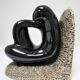 Pair of sculptural ceramic bookends design 70s