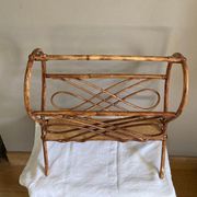 Rattan magazine holder 1970s