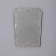 Vintage 1940s Italian design wall mirror with decorated glass