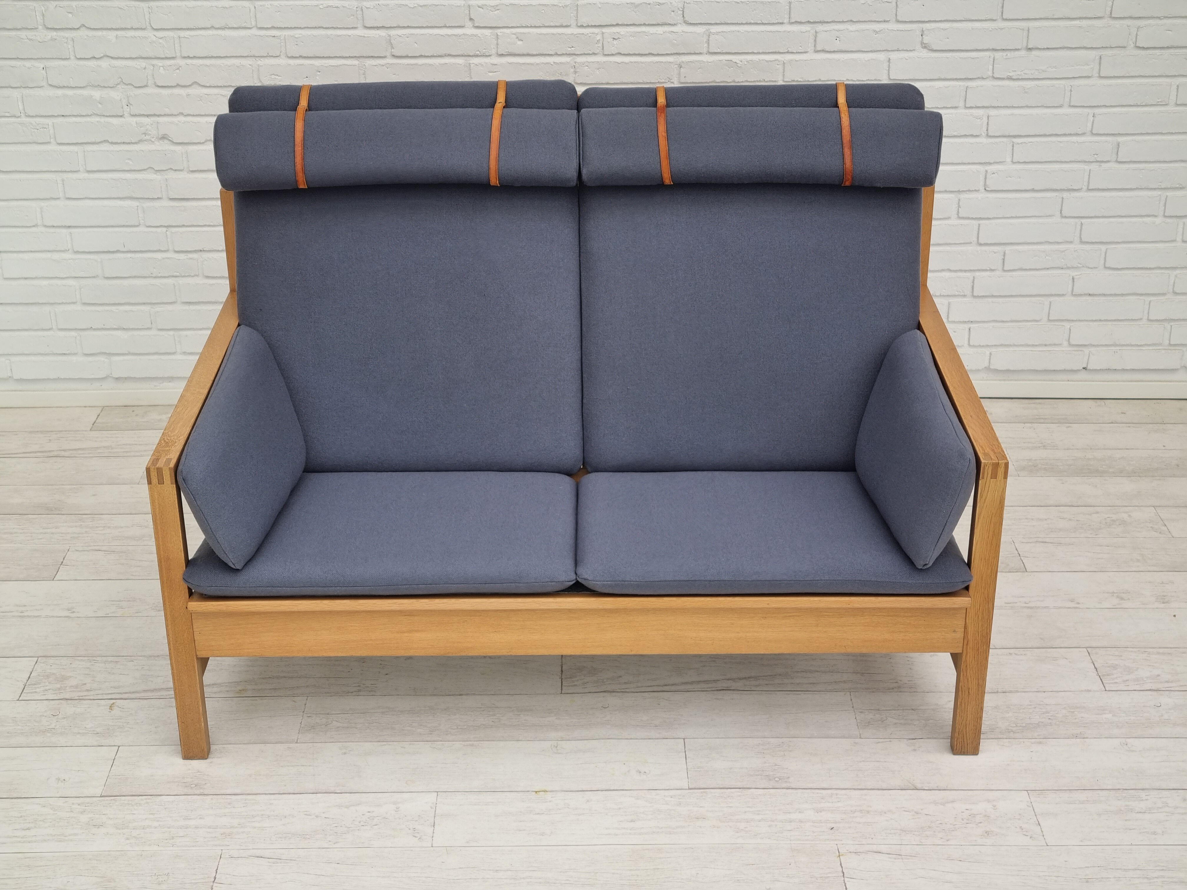 1970s, Danish design by Børge Mogensen, sofa model 2252, oak, furniture wool