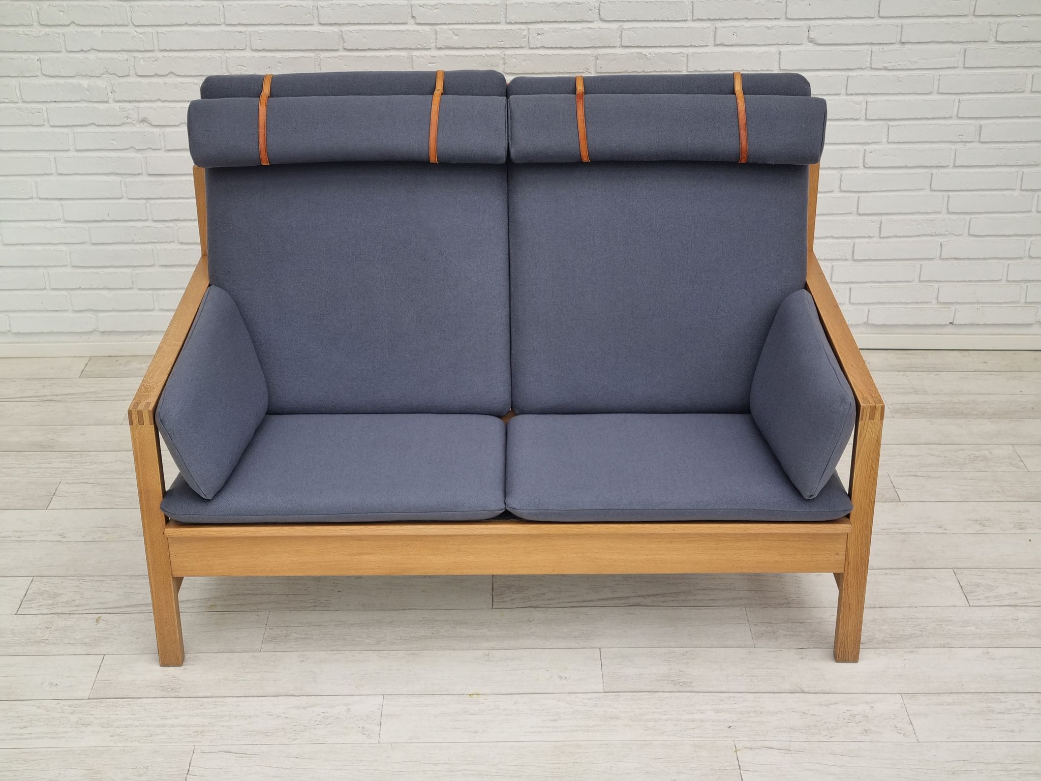 1970s, Danish design by Børge Mogensen, sofa model 2252, oak, furniture wool