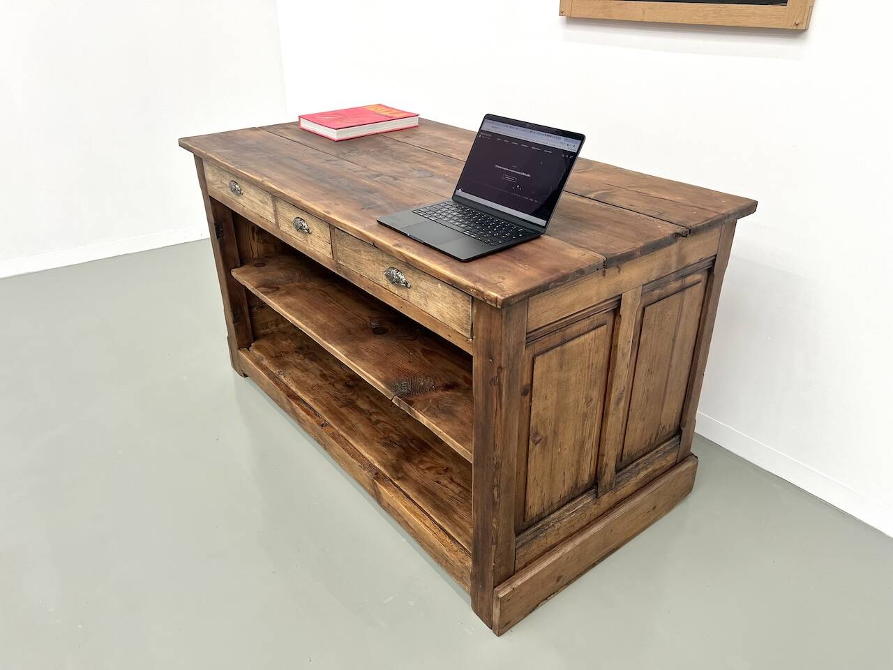 Old pine trading counter, circa 1950