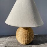 Rattan bedside lamp