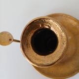 Set of 2 brass cellar rat candlesticks