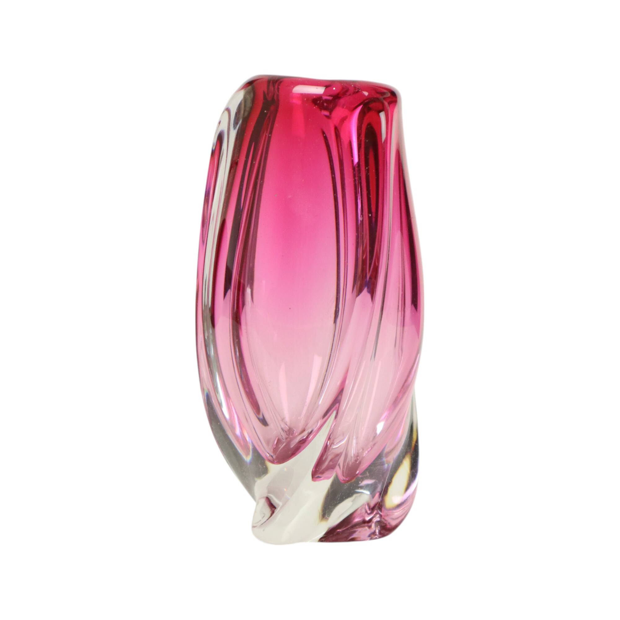 Small Purple Vase Val Saint Lambert René Delvenne Design 20cm