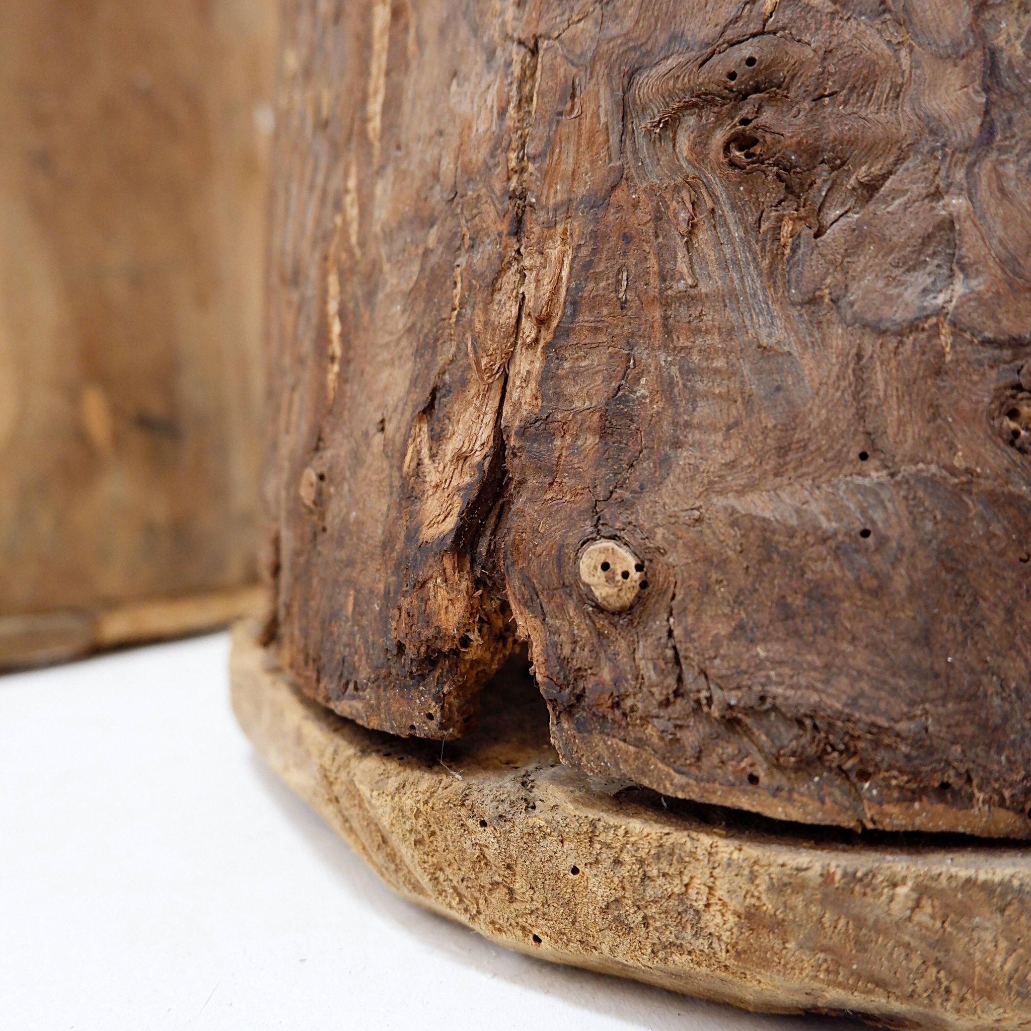 Ensemble de 2 pots en bois primitifs - fin du XIXe siècle