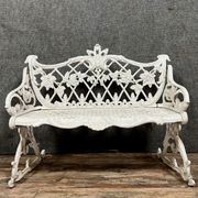 Garden bench Louis XV Baroque style in lacquered cast iron circa 1950