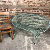 Green patinated iron garden bench