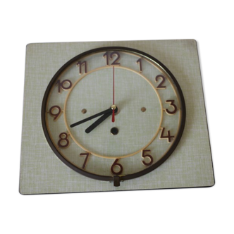 Green/yellow formica wall clock