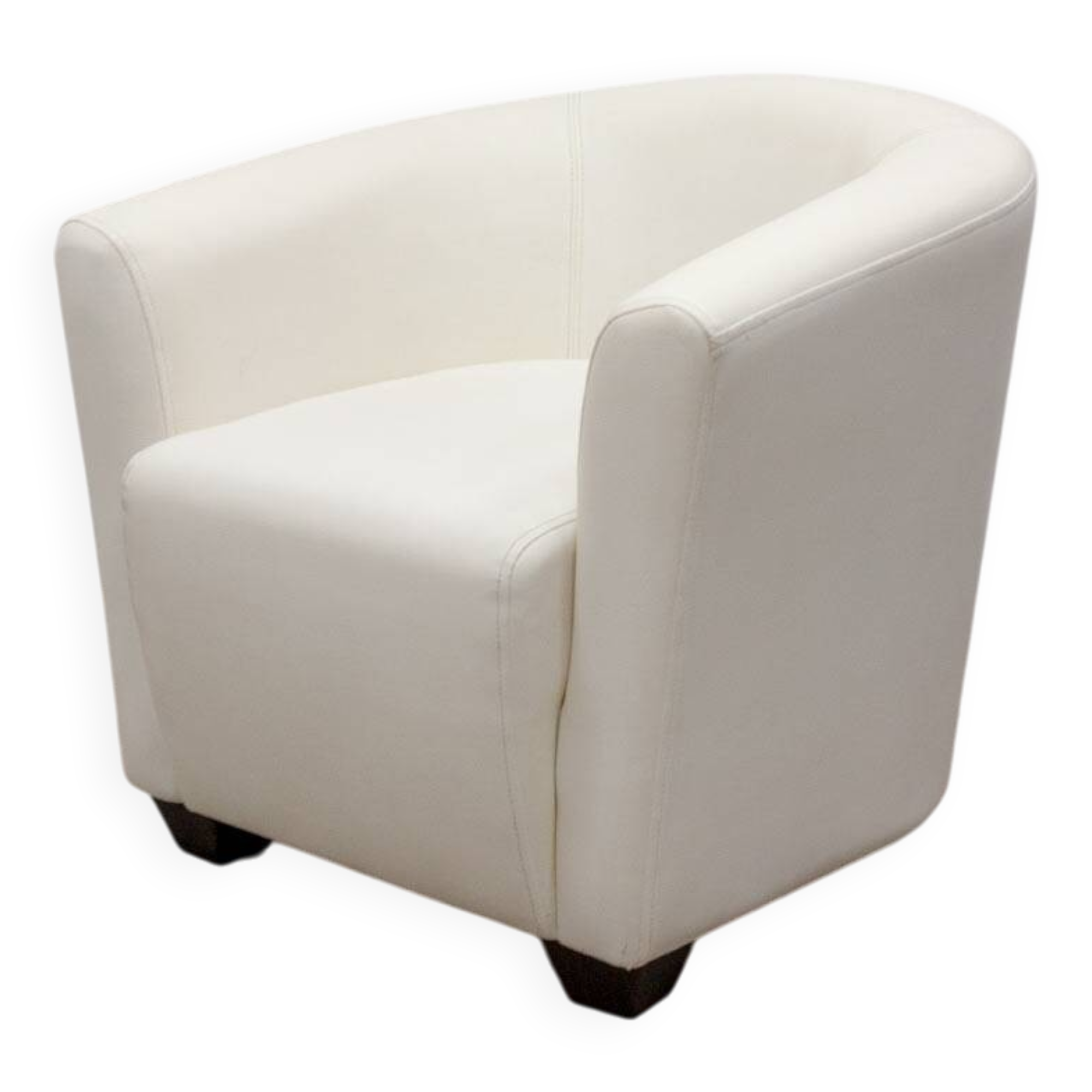 White faux leather armchair