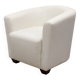 Chauffeuse en simili cuir blanc