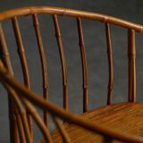 Rustic Wabi Sabi Bamboo Armchairs, France, 1970s