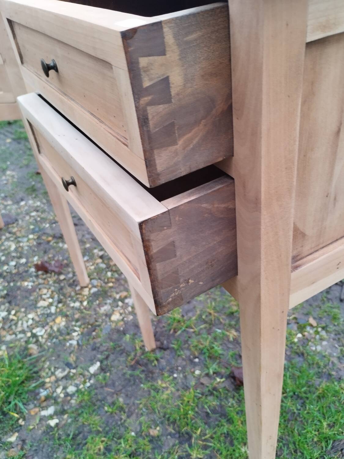 Pair of antique Louis XVI style bedside tables