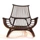 Manou rattan lounge chair in pagoda style with ottoman