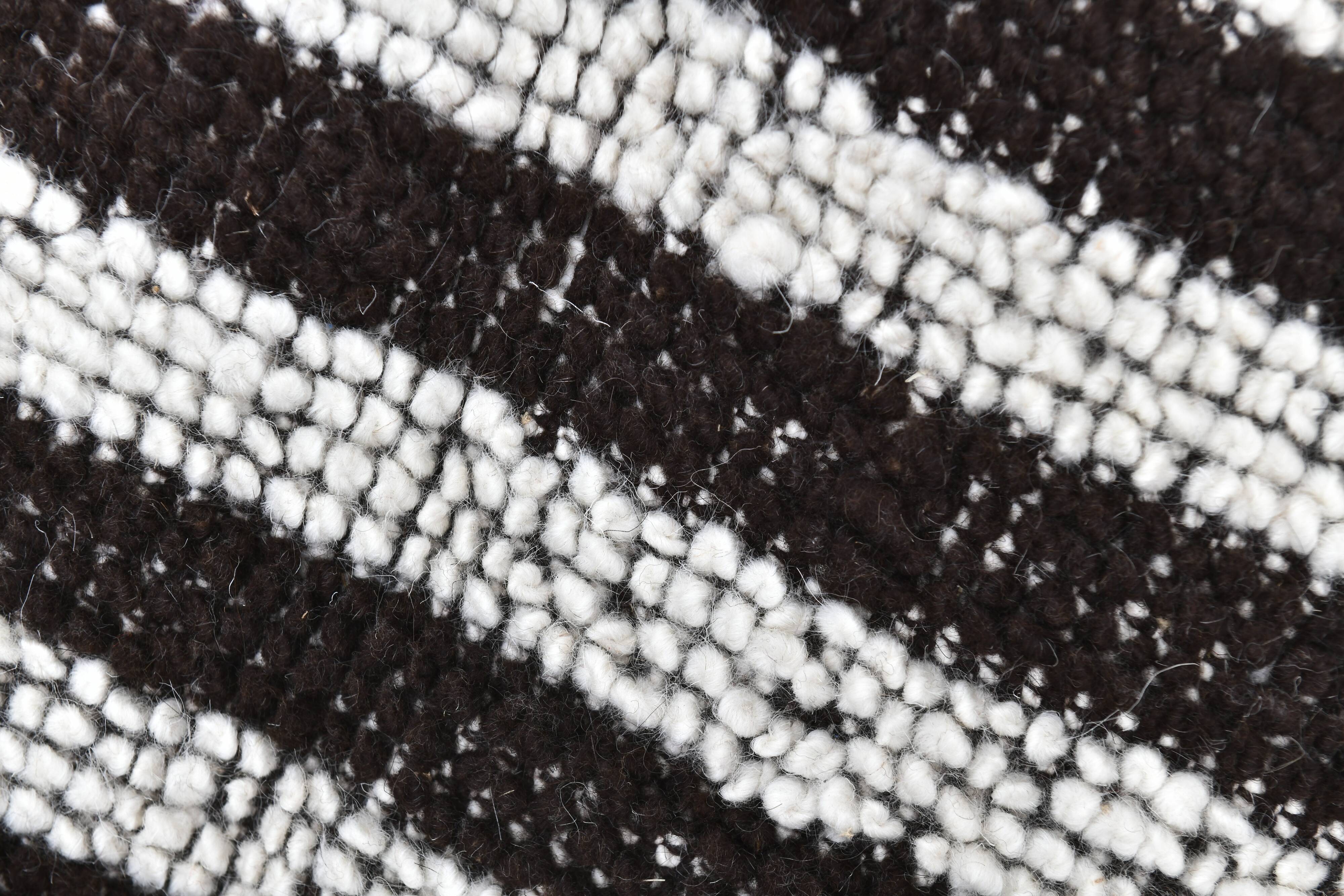 7x10 Chunky Wool Striped Handmade Rug, 206x295Cm